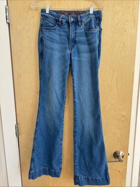Wrangler Women's Blue Flare Jeans - Mid Wash